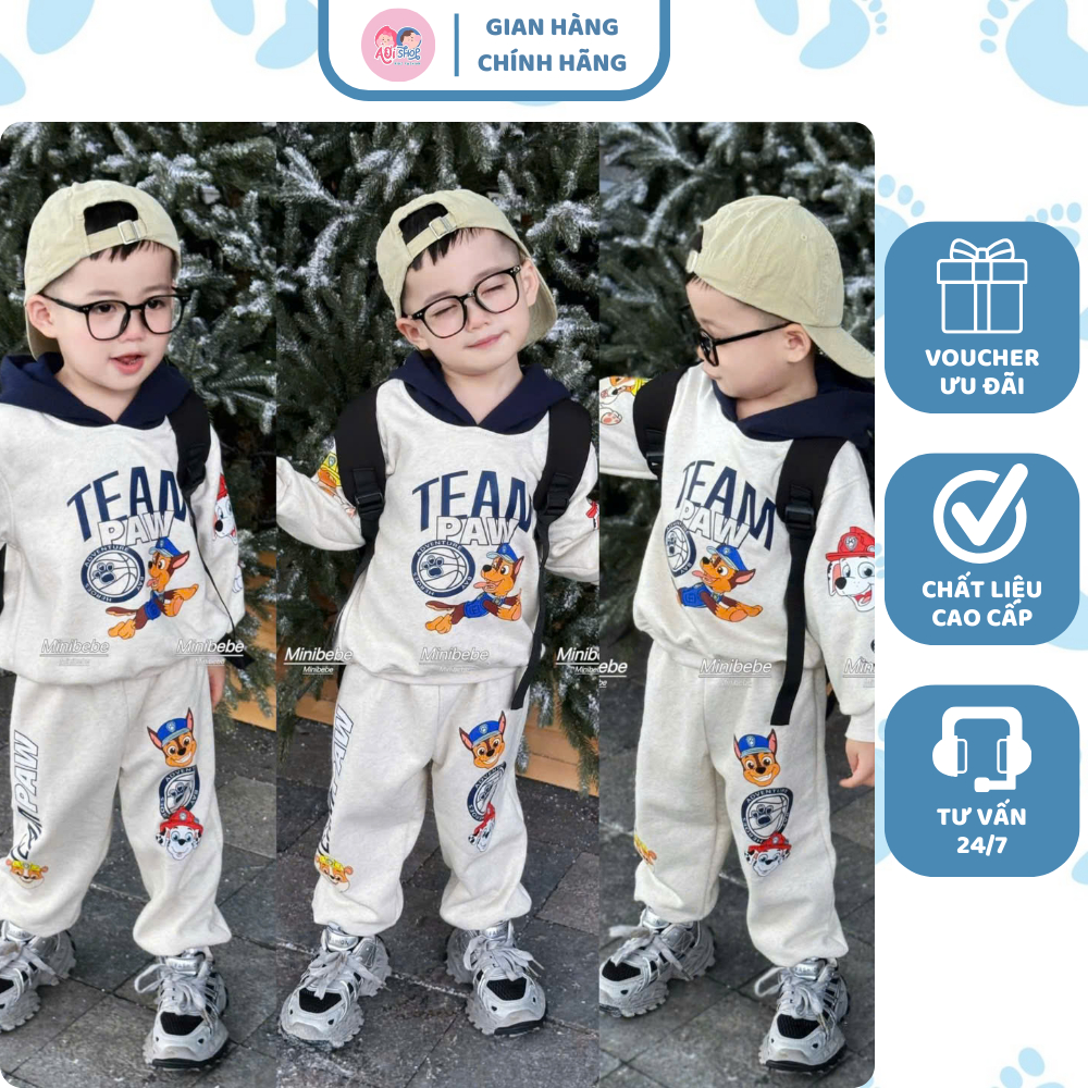 [À ƠI SHOP] R80- bộ dài tay hoodie team paw- a210.405