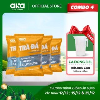 Combo 4 - Trà đá túi lọc Aka 200g  10 túi x 20g  trà lài trà lá dứa nguyên liệu pha chế tiện lợi tiết kiệm 