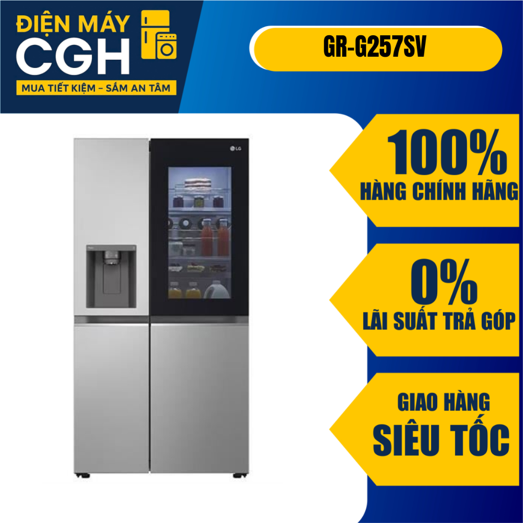 Tủ lạnh LG Inverter 635 lít Side By Side InstaView GR-G257SV