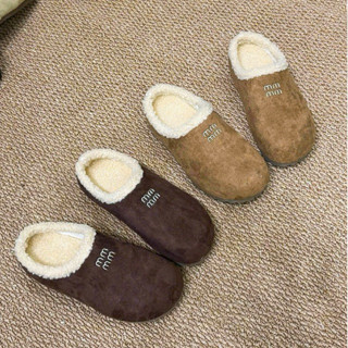   fom nhỏ chân to tăng sai   Giày Sục Da Lộn Lót Lông đế 4cm Siêu êm chân - Hàng QC FullBox -MB9 