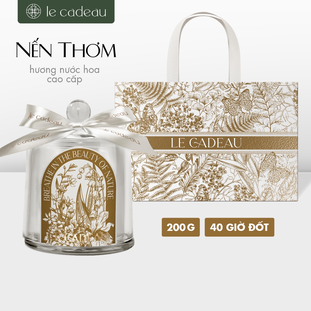 Nến thơm Le Cadeau - Hương nước hoa cao cấp - Làm quà tặng sinh nhật, Giúp thư giãn dễ ngủ khử mùi