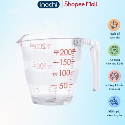 Cốc đong Inochi 200ml - 500ml Chịu nhiệt 140 độ C, an toàn khi sử dụng