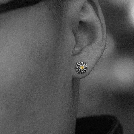 Khuyên tai bạc nam,nữ S925 SOLARE Helios