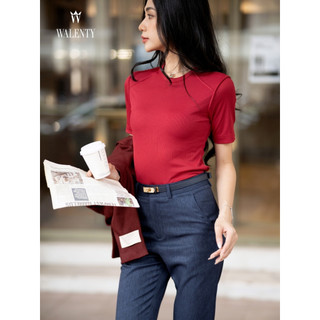 Walenty Empower Ribbed Tee - Áo thun ngắn tay may bấu ly form ôm thoải mái mặc đi làm/ đi chơi