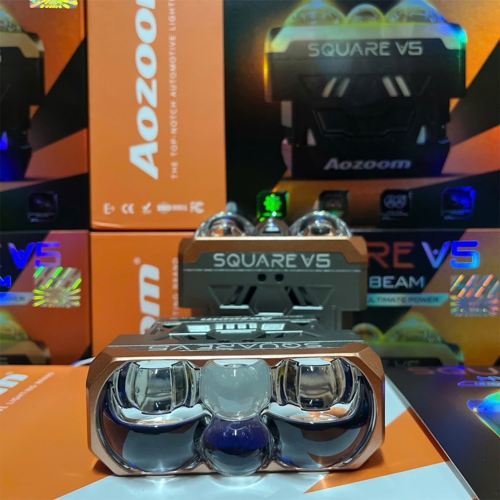 Bi LED Aozoom Square V5 – Thiết kế Vuông Độc Đáo, Ánh Sáng Mạnh Mẽ