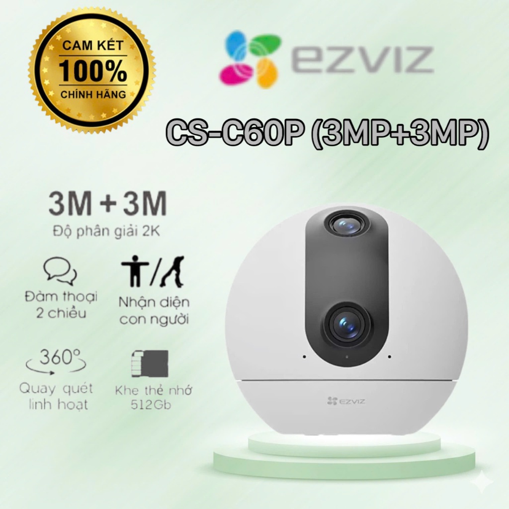 Camera mắt kép quay quét 2K EZVIZ C60P Dual Mix