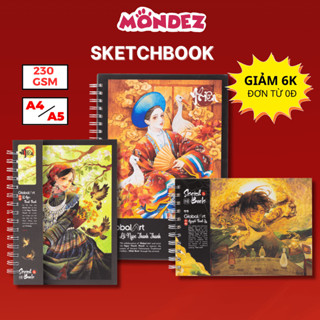   CHÍNH HÃNG  Sổ Sketchbook Global Art 230GSM A4 A5 Sổ Vẽ Đa Chất Liệu 60 Trang Sổ Phác Thảo Không Kỵ Tẩy 