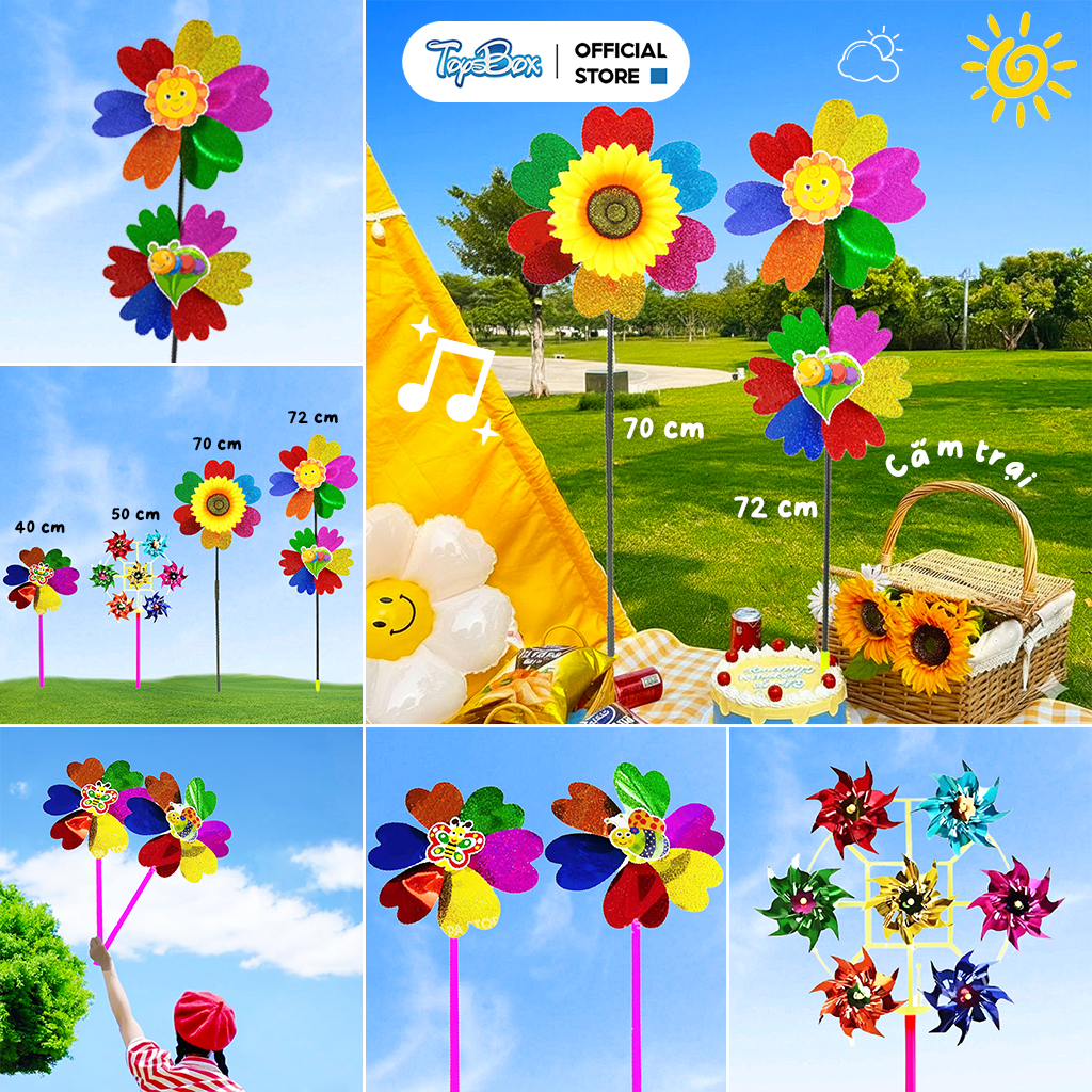 Chong Chóng Nhiều Màu, Chong Chóng Cầu Vồng,Chóng Trang Trí Cafe Nhà Sách làm đồ chơi cho bé