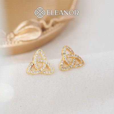 Bông tai nữ chuôi bạc 925 Eleanor Accessories đính đá sang trọng phụ kiện trang sức khuyên tai 11335