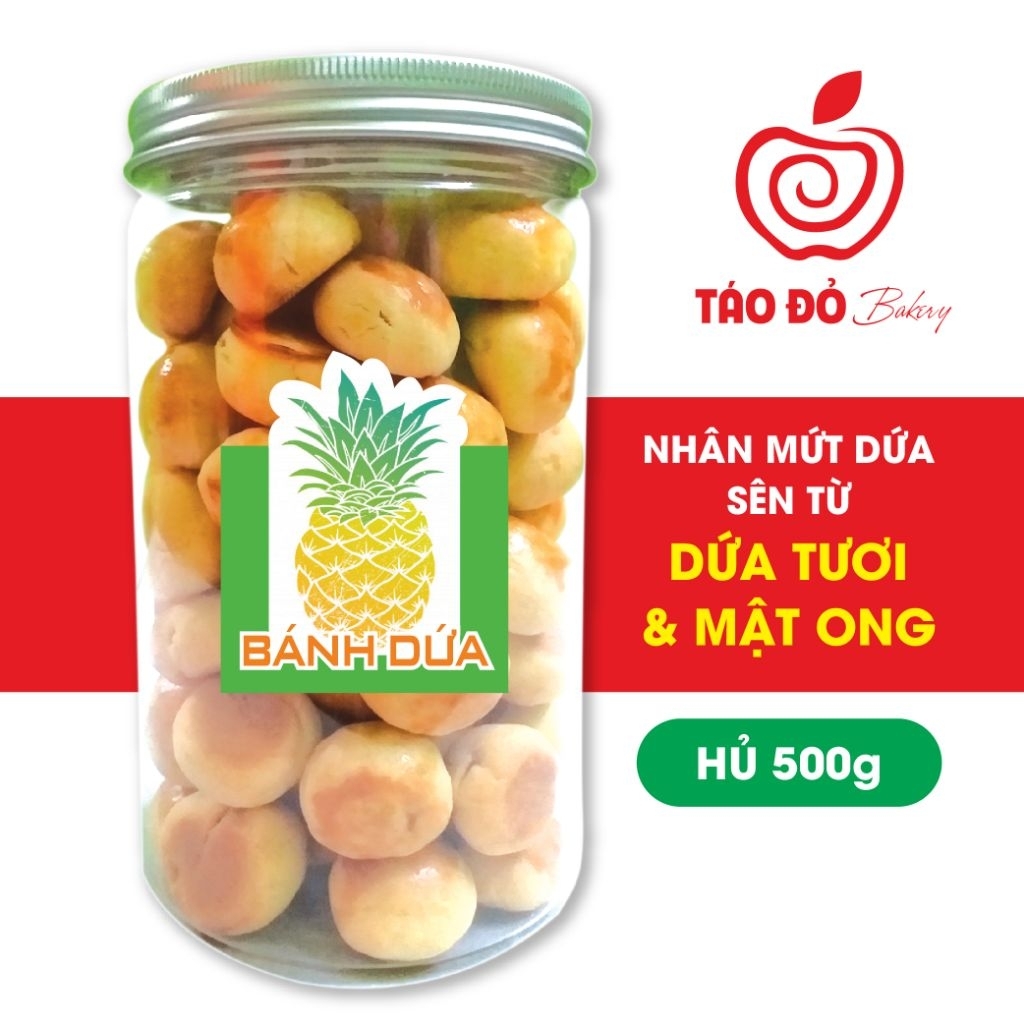 Bánh Dứa mini (Nhân mứt dứa sên mật ong) - Hủ 500g