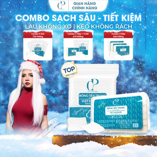   ADS  Combo 5 Gói | 750 Miếng Bông Tẩy Trang Q.P Cosmétique Không Xơ Rách Hạt Massage Sạch Sâu 