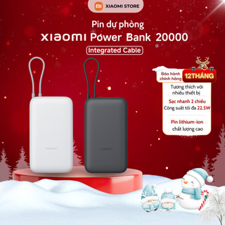  Pin sạc dự phòng Xiaomi Power Bank 20000mAh Integrated Cable - Bảo hành chính hãng 