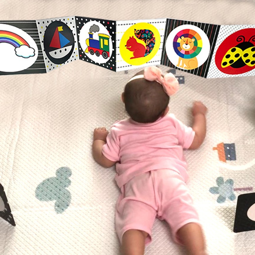 Combo 3 bộ thẻ gấp kích thích thị giác cho bé thẻ ziczac chuẩn montessori giúp bé phát triển toàn diện từ 0-12 tháng