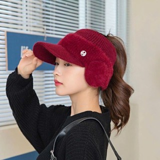  Mũ len nữ giữ ấm mùa đông có vành che nắng che tai – mũ len thời trang Hàn Quốc Trendy Girl 