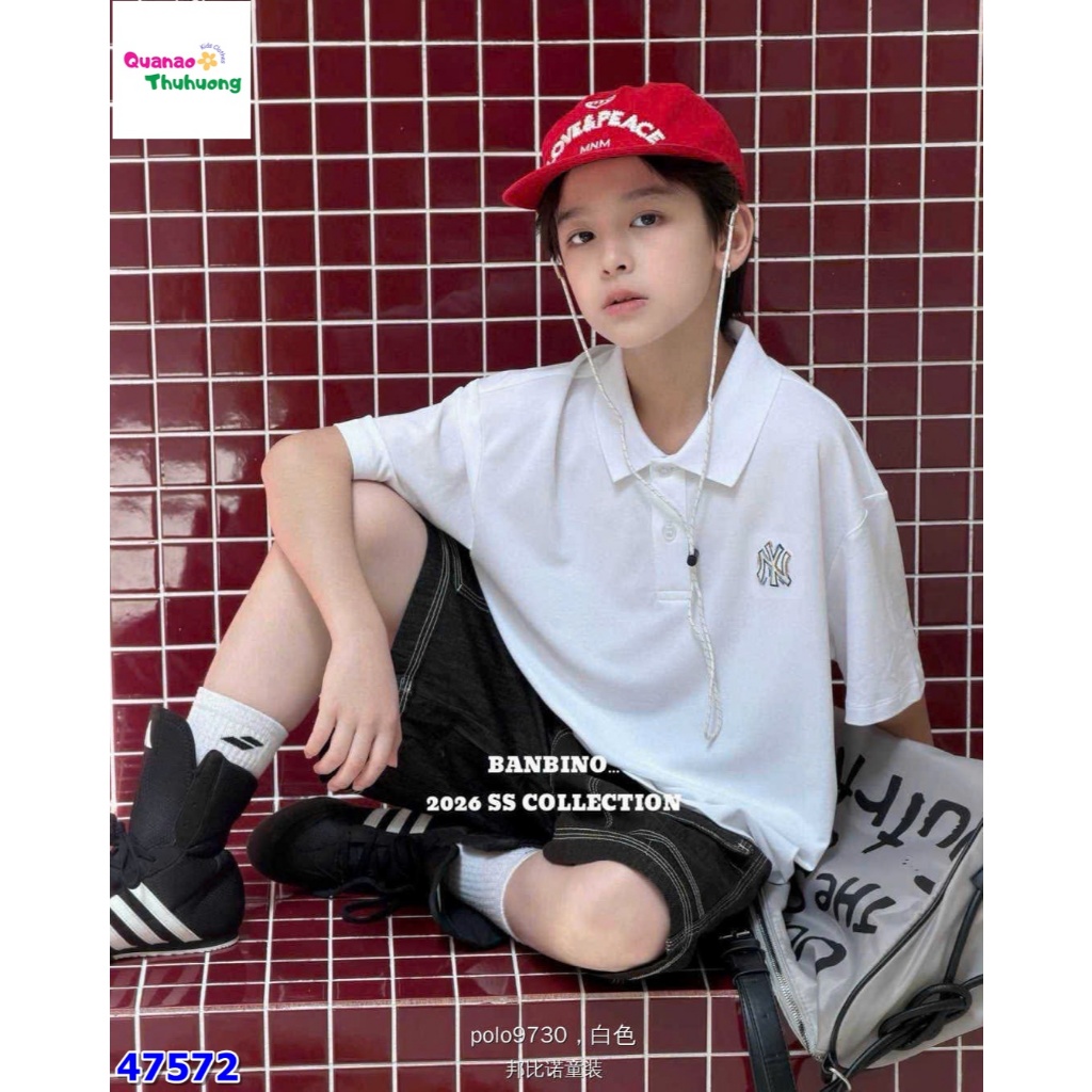 Áo polo Banbino Trắng & Đen NYC
