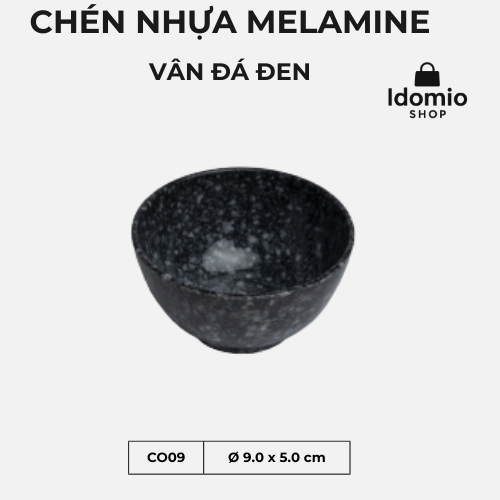 10 Chén Chấm Nhựa Melamine Vân Đá Đen - Co09