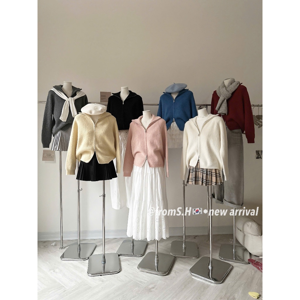 (Tag EGG) Áo Len Cadigan Kéo Khóa Chất Dày Dặn 7 Màu Đa Dạng Phong Cách Nữ Tính, Cá Tính