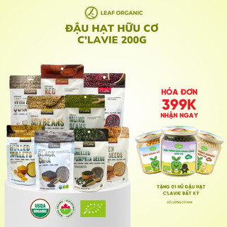  Đậu hạt hữu cơ cho bé ăn dặm C'LaVie 200g: Đậu đỏ Đậu xanh Đậu nành Đậu lăng đỏ Hạt lanh Hạt mè Hạt bí Hạt kê 