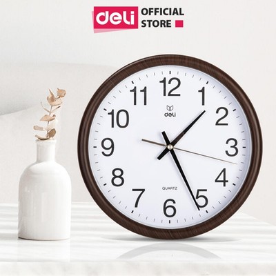 Đồng Hồ Treo Tường Deli Decor Phòng Khách Phòng Ngủ Kim Trôi Yên Tĩnh Thiết Kế Tinh Tế, Sang Trọng Tặng Kèm Pin Móc Treo