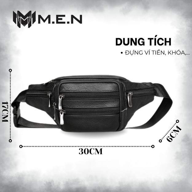 Túi đeo bụng bao tử da loại 1 cáo cấp thời trang hàn quốc den -nâu 6 ngăn S4 M.E.N {buôn bán}