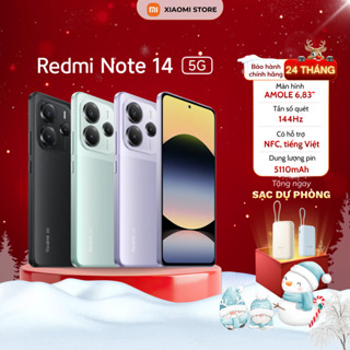   Tặng Pin Dự Phòng  Điện thoại Xiaomi Redmi Note 14 5G 8GB 256GB - Hàng chính hãng - Bản quốc tế - Bảo hành 24 tháng 