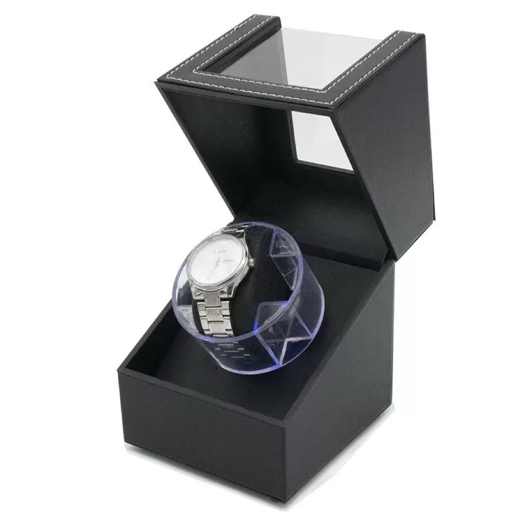 Hộp xoay đồng hồ cơ chất liệu da PU cao cấp có đèn led N125