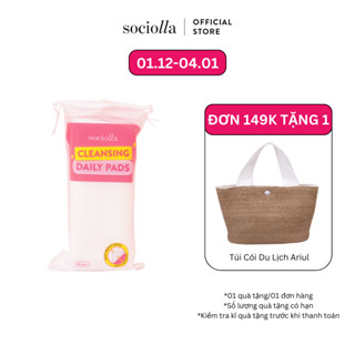  Bông Tẩy Trang Sociolla Daily Cleansing Pads Không Ngâm Tẩm Hóa Chất - Trơn Và Lưới 80 Miếng 