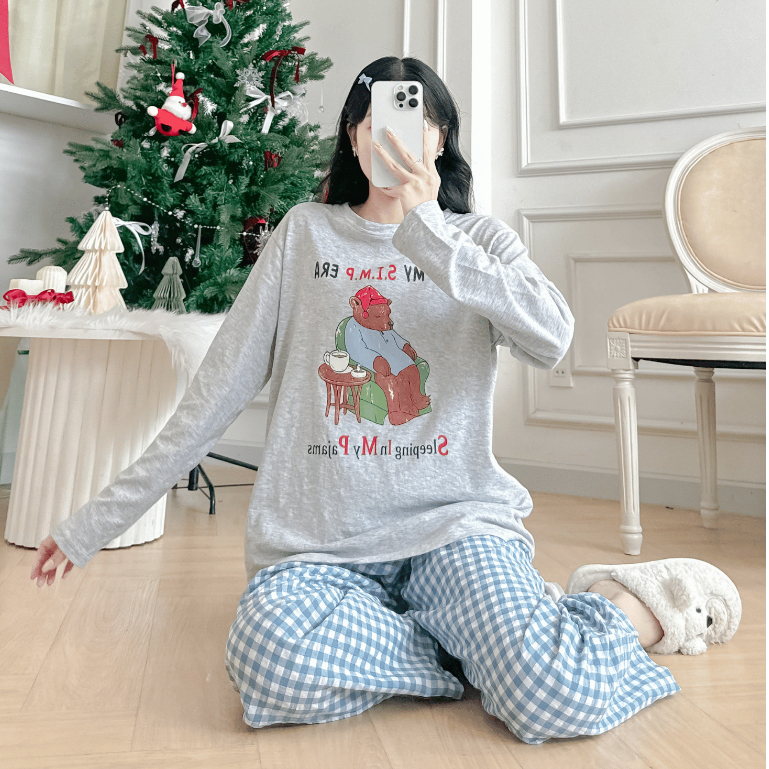 Đồ Bộ mặc nhà Áo Dài Tay chất xược, Quần Dài đũi mềm mại in hình - NEONVN STUDIO, đồ bộ Đi Chơi, mặc