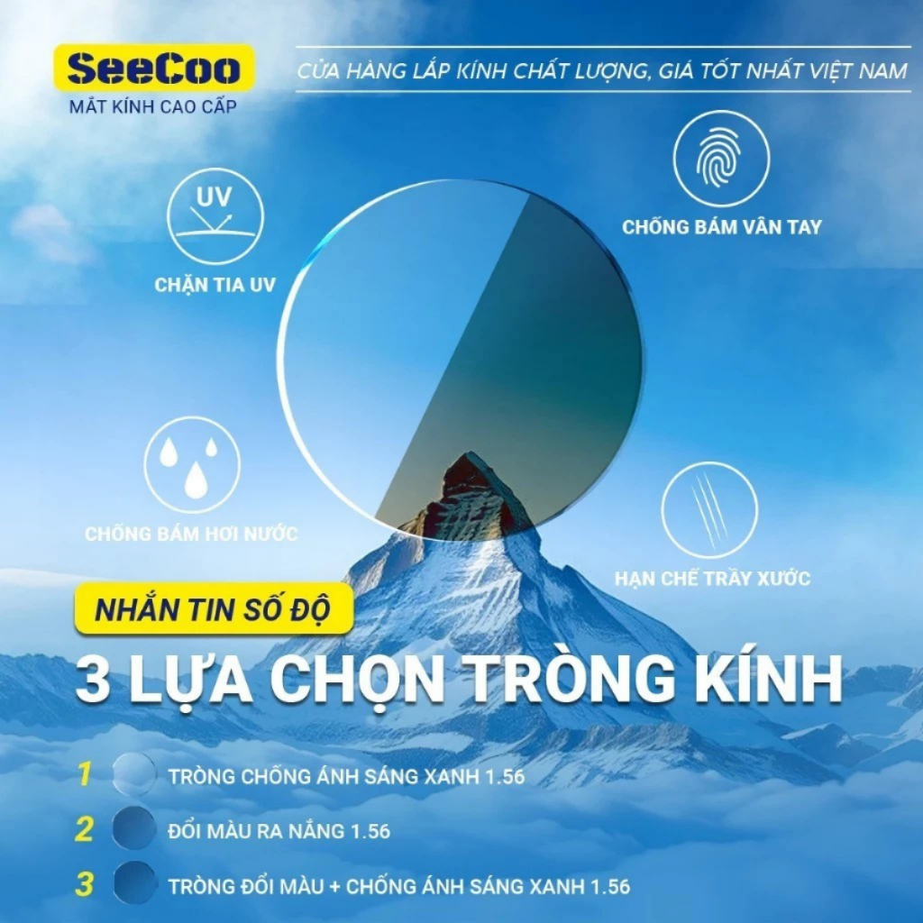 Gọng Kính Cận Dáng Chữ Nhật Kim Loại Cao Cấp SeeCoo, Phong Cách Tối Giản, Hỗ Trợ Lắp Cận/Loạn, Chống ASX, Đổi Màu S90 | BigBuy360 - bigbuy360.vn