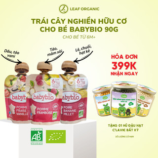  Trái cây nghiền hữu cơ cho bé 6 tháng tuổi Babybio 90g 