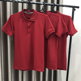  Áo Thun Có Cổ Cá Sấu Polo Andromeda Ngắn Tay Màu Đỏ Bọc Đô Đồng Phục Dùng Chung Cho Nam Và Nữ 