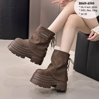 Bốt Da Dành Cho Nữ Có Áo Phủ Tăng Chiều Cao