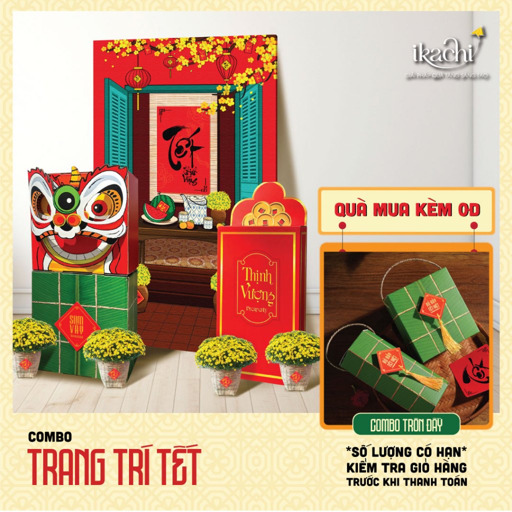 BỘ TRANG TRÍ KHÔNG GIAN TẾT “XANH” IKACHI - XUÂN LÀNH GÕ CỬA