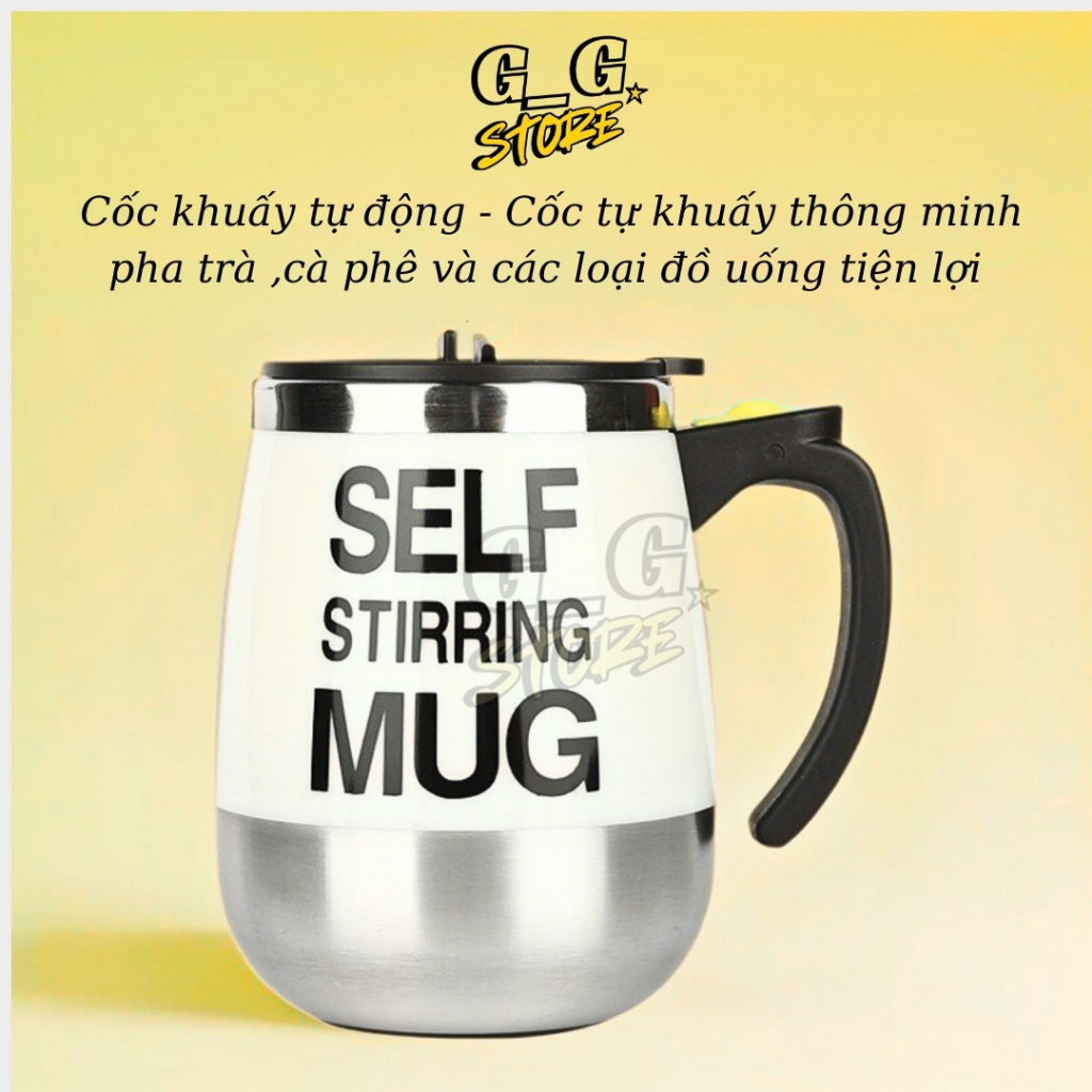 Cốc Khuấy Tự Động Thông Minh -SELF STIRRING MUG -Pha Cà Phê/Trà -Tiện Lợi -GGStore