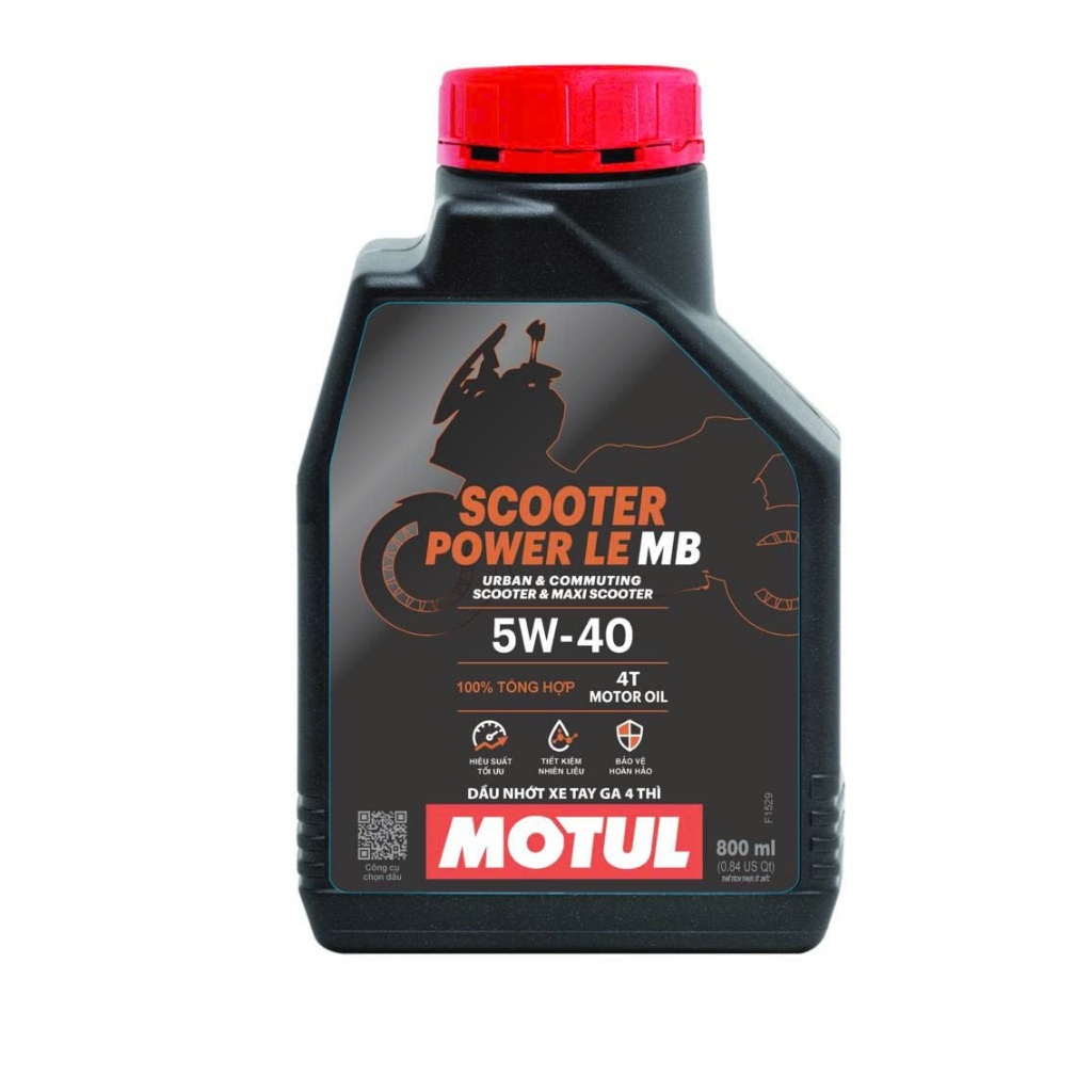 (HỎA TỐC HCM) Combo nhớt xe tay ga Motul Scooter Power Le 5w40 0.8L - Lap Wolver - Motul 5w40