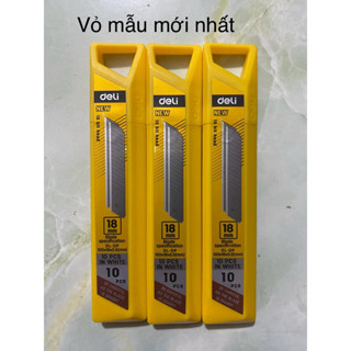  Lưỡi dao rọc giấy Deli cỡ lớn loại 8 lưỡi Bạc - 10 chiếc lưỡi hộp 
