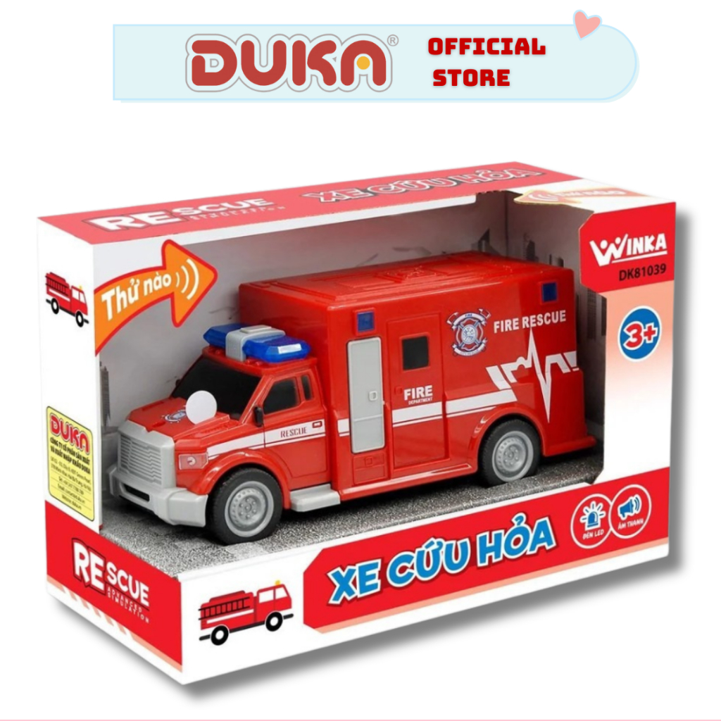 Đồ Chơi Duka: Xe Cứu Hỏa Cho Bé_ Mô Hình Xe Cứu Hỏa_ DK81039