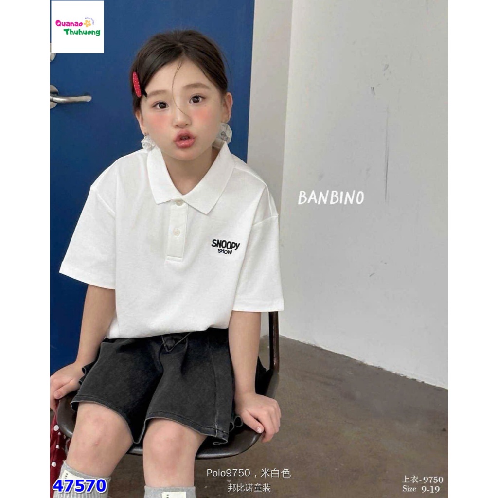 Áo polo Banbino họa tiết cá tính cho bé