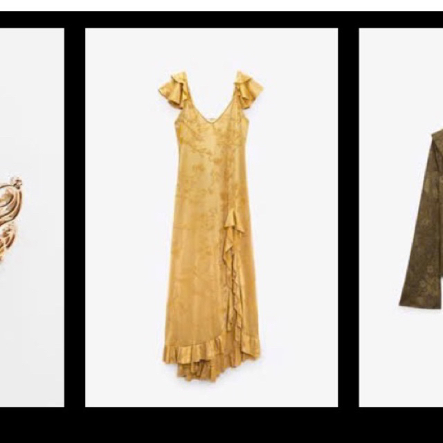 Đầm ZARA màu vàng mustard