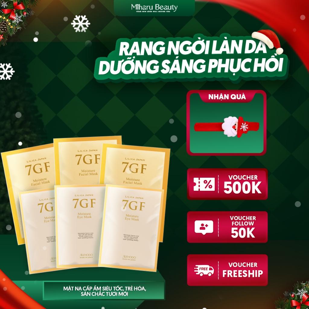 Mặt nạ cấp ẩm siêu tốc, trẻ hóa, săn chắc tươi mới - 7GF Facial Mask x 3, 7GF Eye Mask x 3