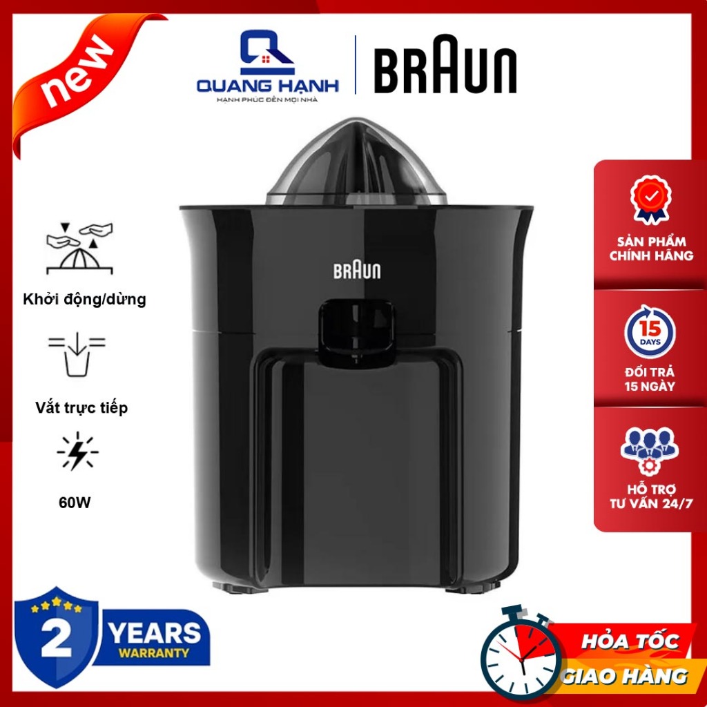 Máy vắt cam tự động Braun CJ3050 CJ3050BK Đen công suất 60W | Bảo hành 2 năm