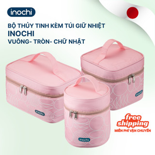  Bộ hộp thuỷ tinh Nikko Inochi mang cơm đi làm văn phòng kèm túi giữ nhiệt Yoshino tiện lợi 