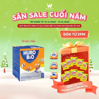  Men vi sinh cho bé HURO BIO bột lợi khuẩn giảm rối loạn tiêu hóa Táo bón ở trẻ em Hộp  20 gói  