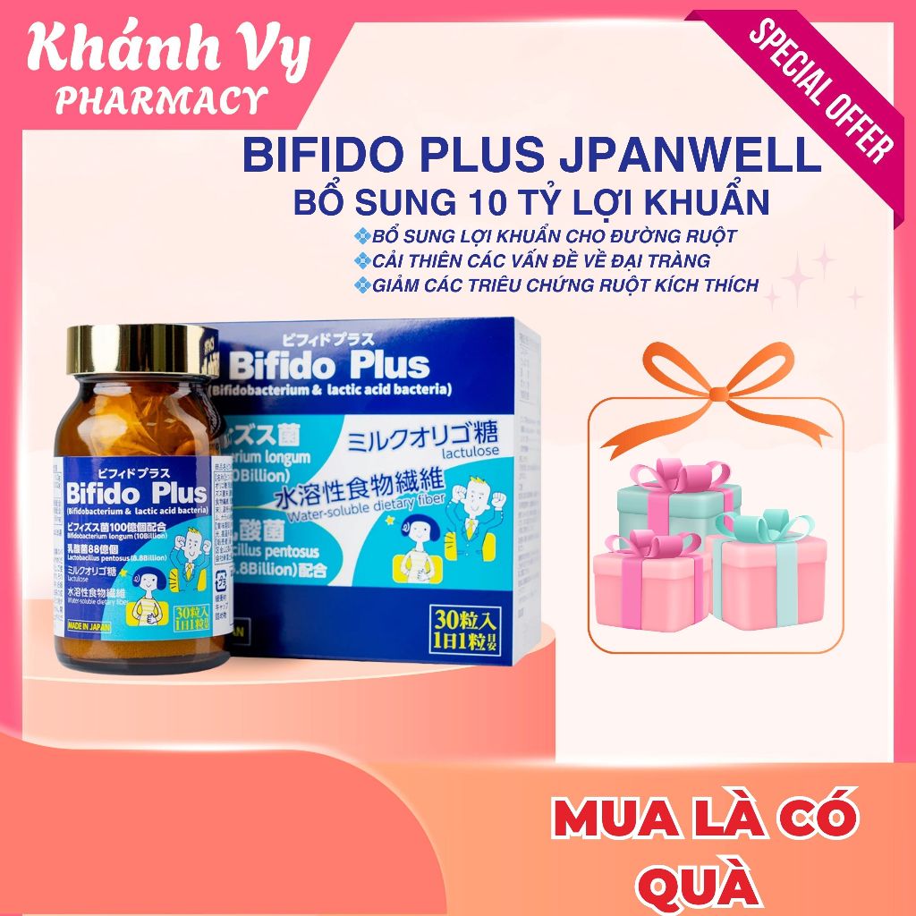 Viên Uống Hỗ Trợ Đại Tràng ( 10 tỷ lợi khuẩn/ viên) Bifido Plus (Hộp 30 Viên)
