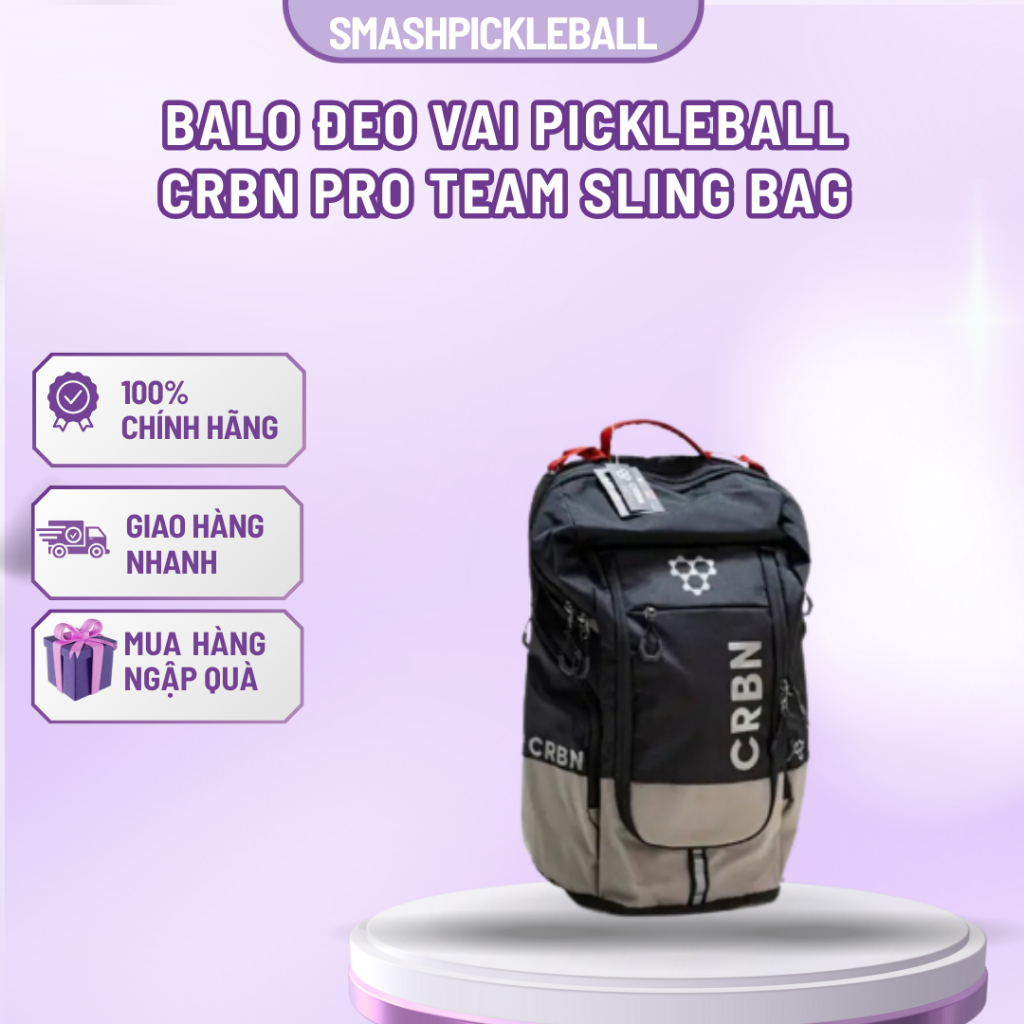Balo Đeo Vai Pickleball CRBN Pro Team Sling Bag Chính Hãng – Nhẹ, Rộng Rãi, Tiện Dụng & Chống Thấm