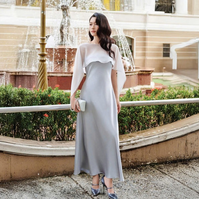 Đầm Nữ JOVEN Edna Lụa Vân Mây Cúp Ngực Form Dài Đuôi Cá (Tặng Kèm Khăn Choàng Voan-*Số Lượng Có Hạn*)
