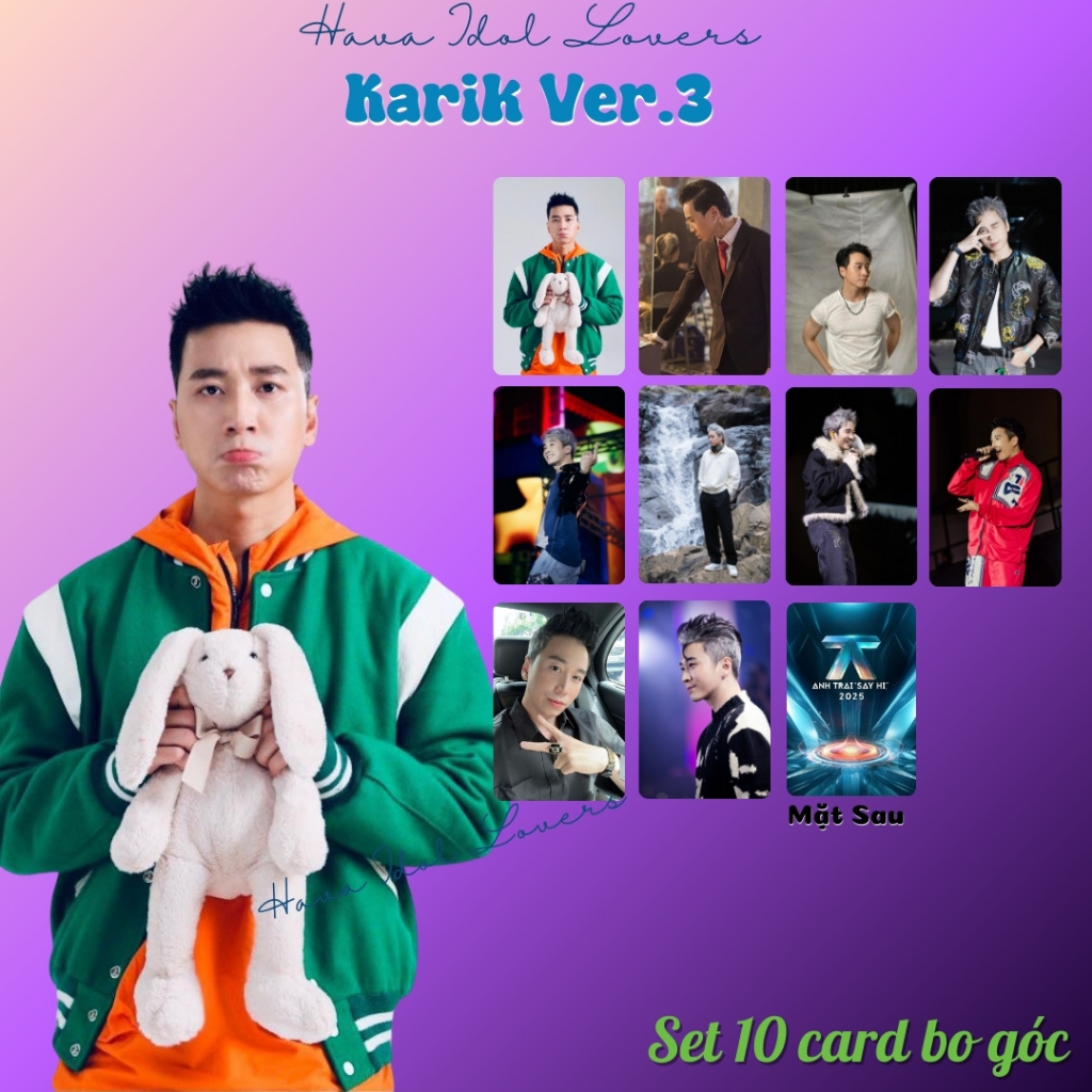 SET 10 Card Bo Góc KARIK - Rapper Huyền Thoại V-Pop | Photocard "Người Lạ Ơi" tặng kèm Sleeve