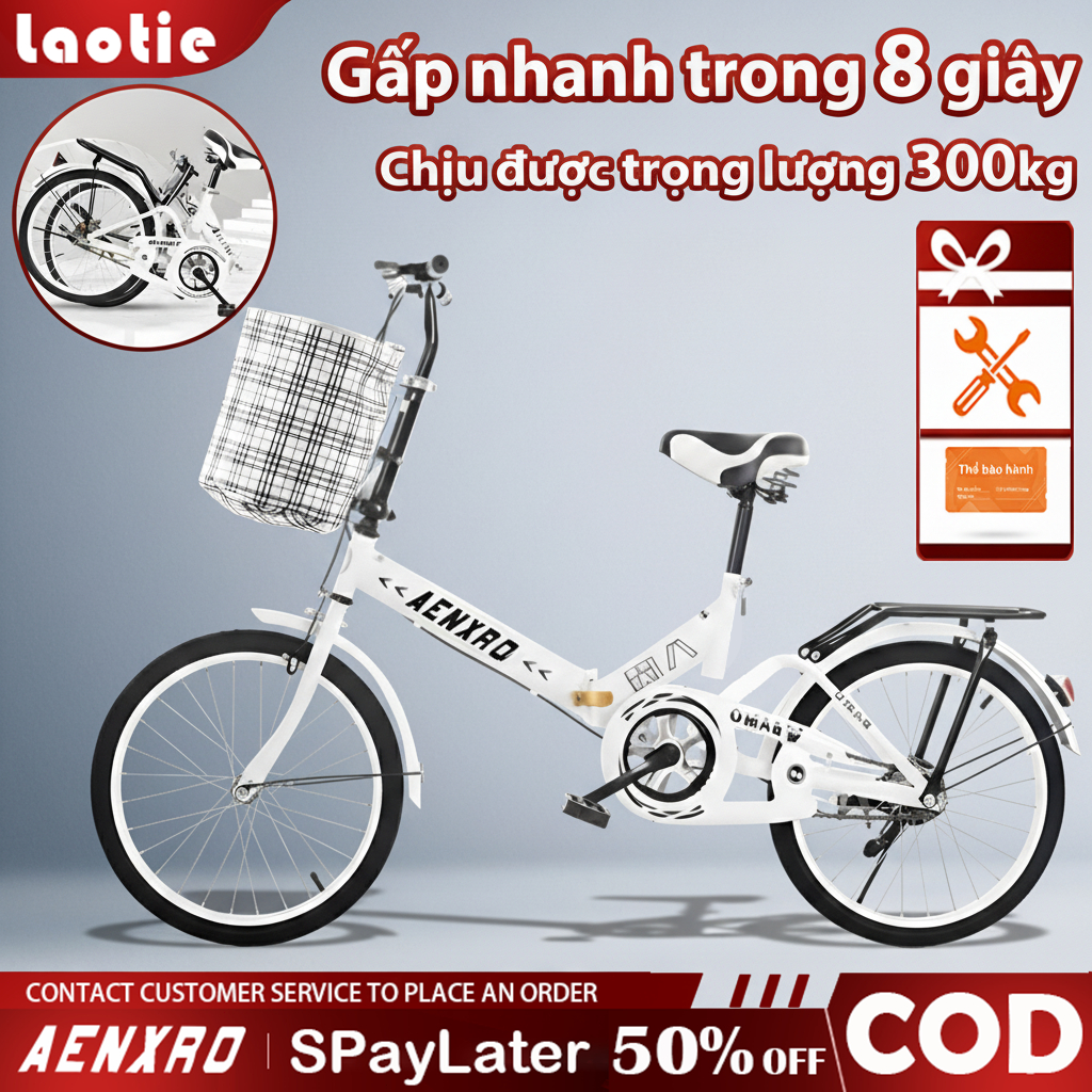  Xe đạp gấp 20 inch gọn nhẹ dễ dàng gấp gọn để trong xe phù hợp cho cả nam và nữ 