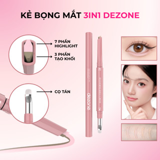  Bút Kẻ Bọng Mắt Hai Đầu 3D DEZONE nâng cấp Bút Vẽ Nhũ Mắt Bắt Sáng hightlight Mềm Mịn Không Trôi 