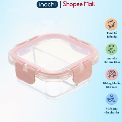 Hộp thuỷ tinh Inochi PURE, nắp kín chống rò rỉ, sử dụng được trong lò nướng, hộp đựng cơm cao cấp